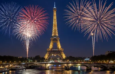 Eiffel Tower fireworks