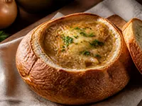 Onion soup in bread thumbnail