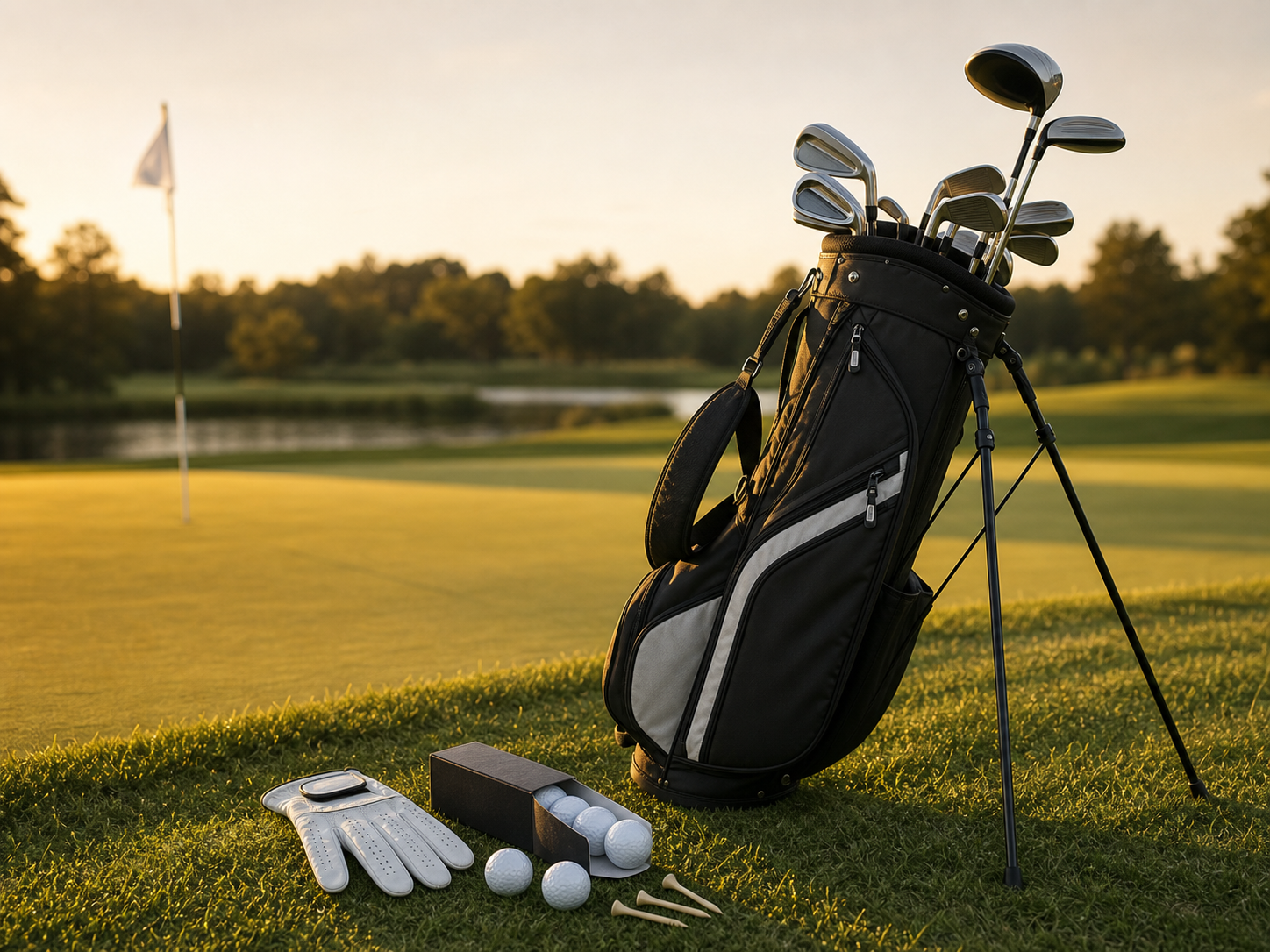 Golf starter equipment on a green