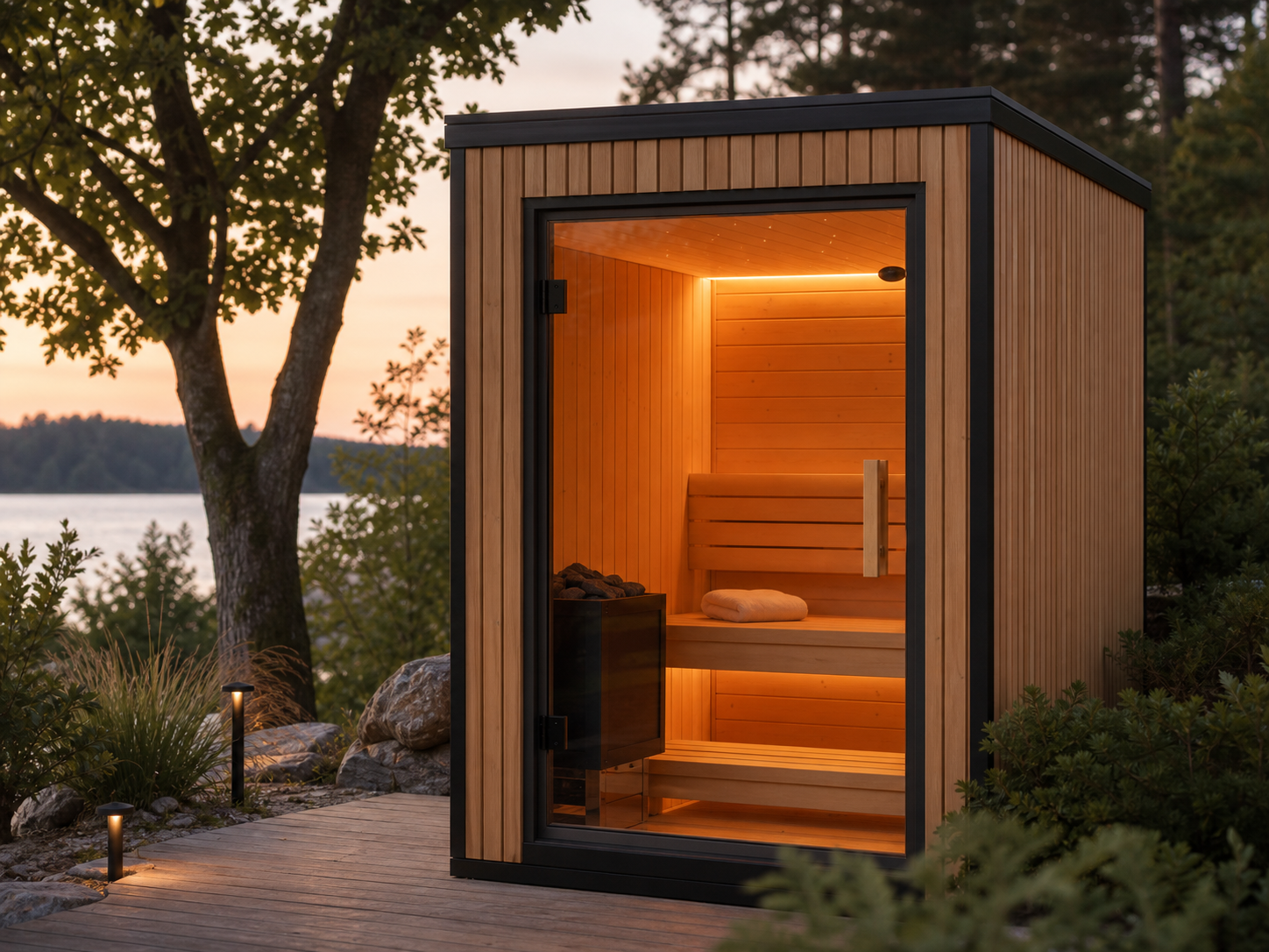 Outdoor garden sauna cabin