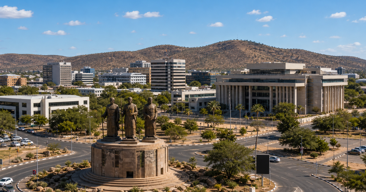 Gaborone city waterfront and skyline