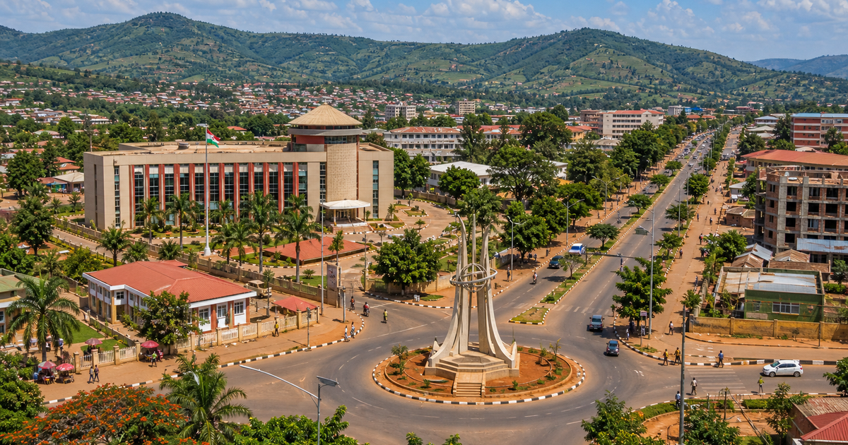 Gitega city waterfront and skyline