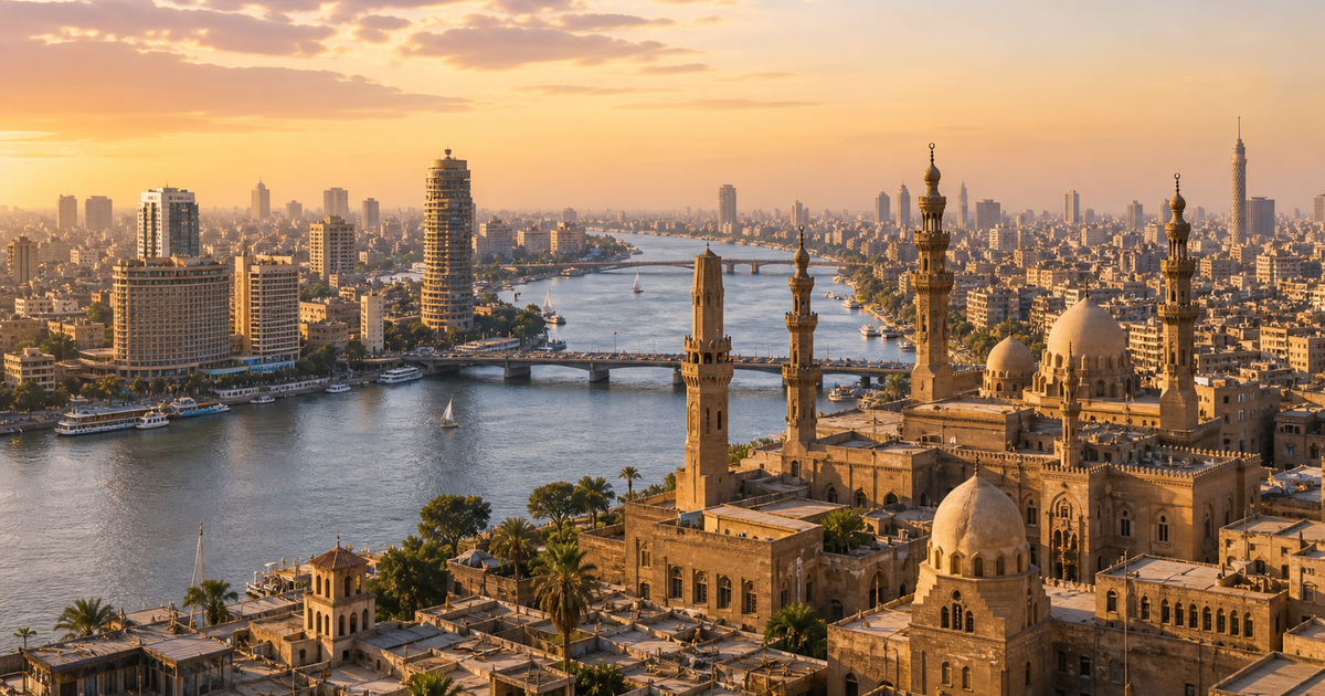 Cairo city waterfront and skyline