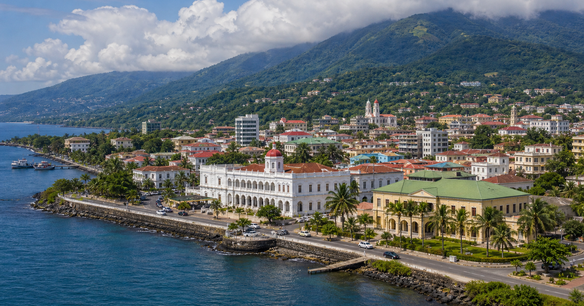 Malabo city waterfront and skyline