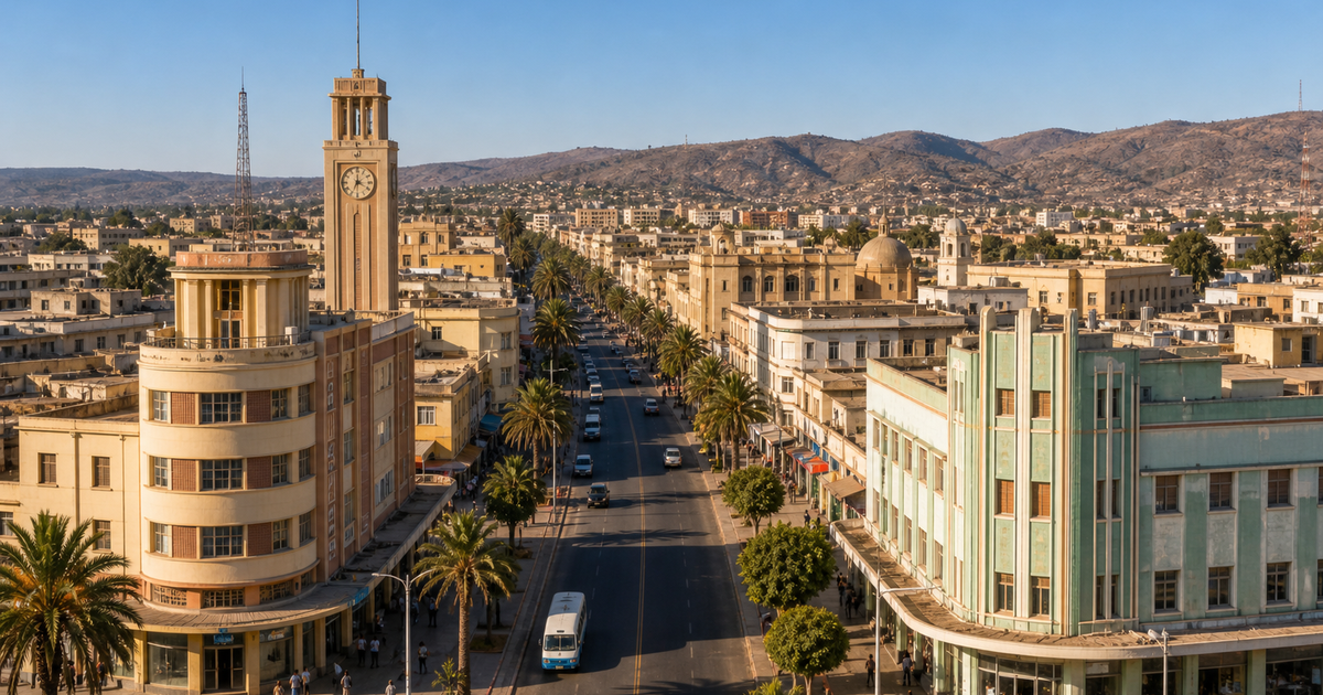 Asmara city waterfront and skyline