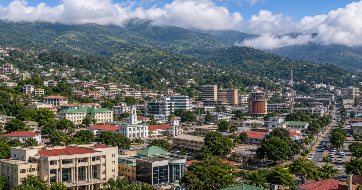 Mbabane city waterfront and skyline