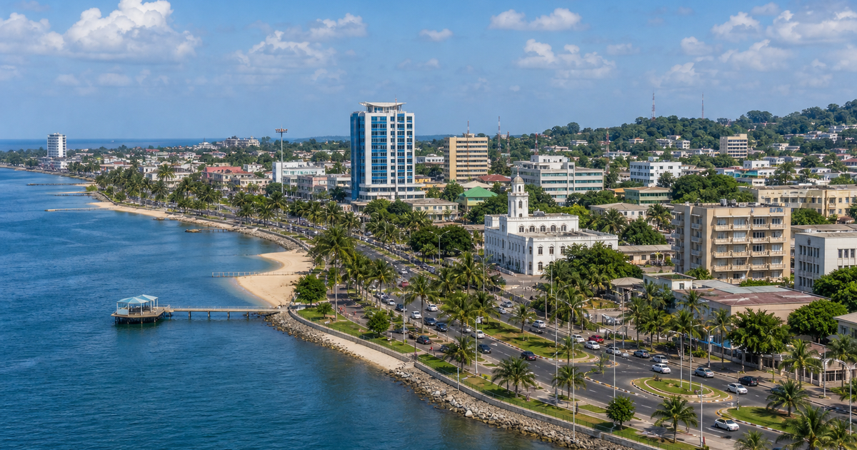 Libreville city waterfront and skyline