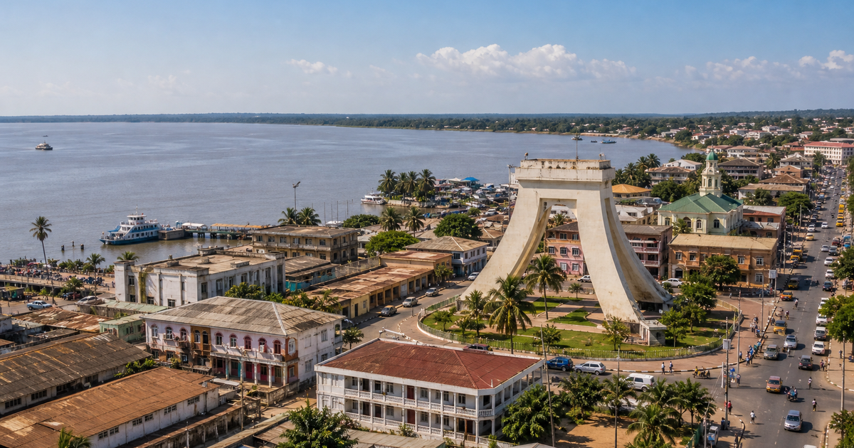 Banjul city waterfront and skyline