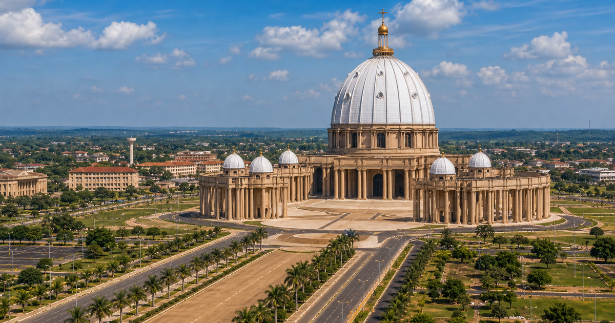 Yamoussoukro city waterfront and skyline