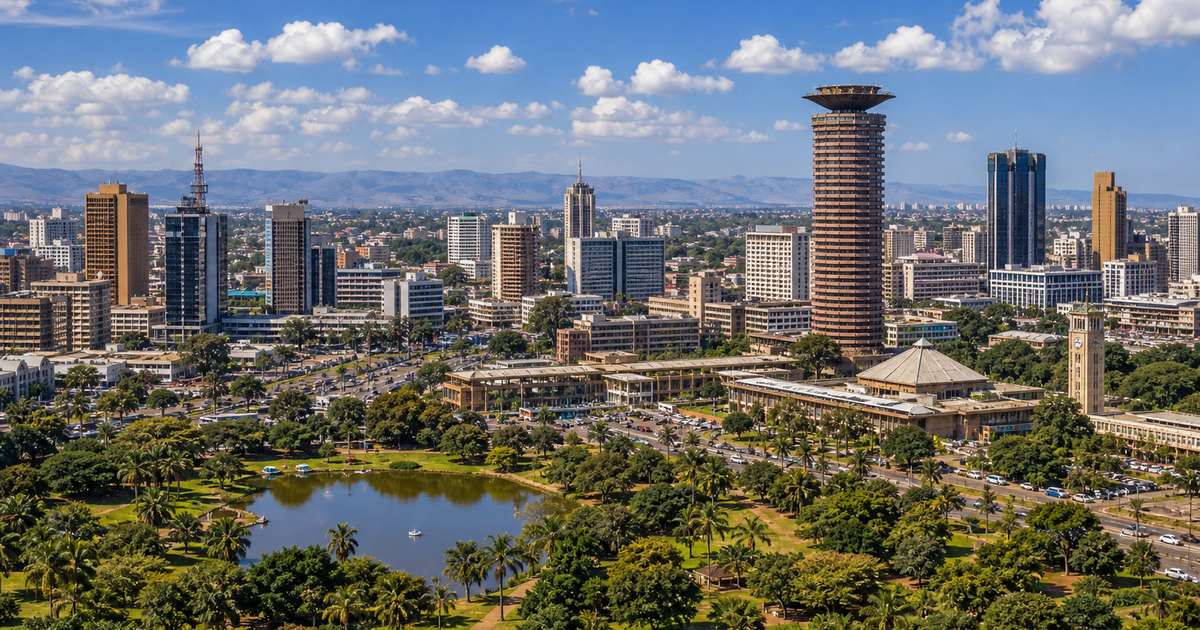 Nairobi city waterfront and skyline