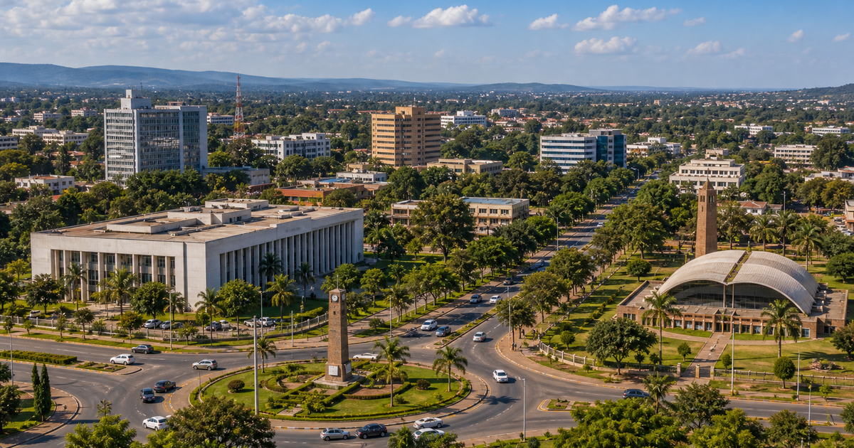 Lilongwe city waterfront and skyline