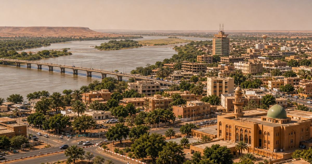 Niamey city waterfront and skyline