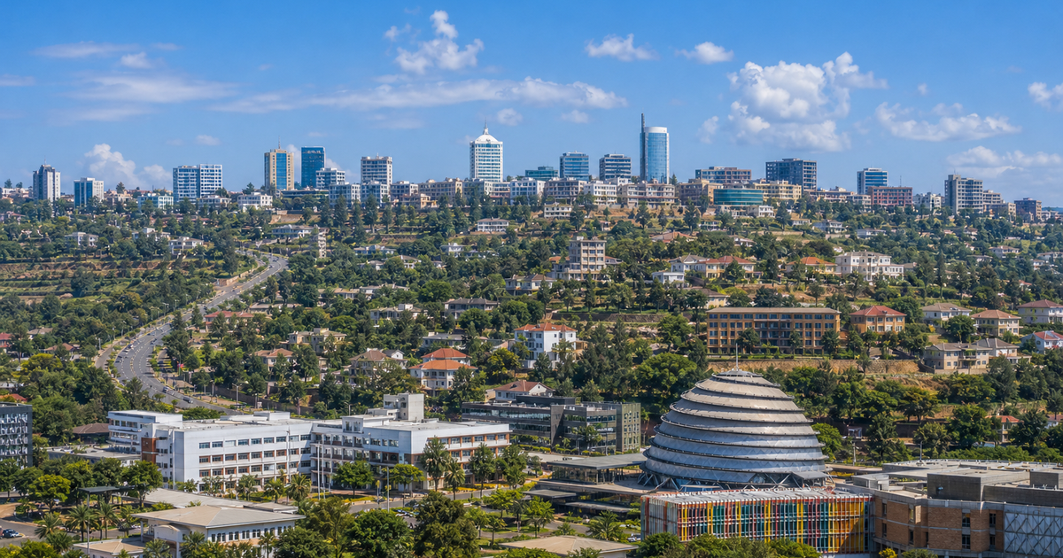 Kigali city waterfront and skyline