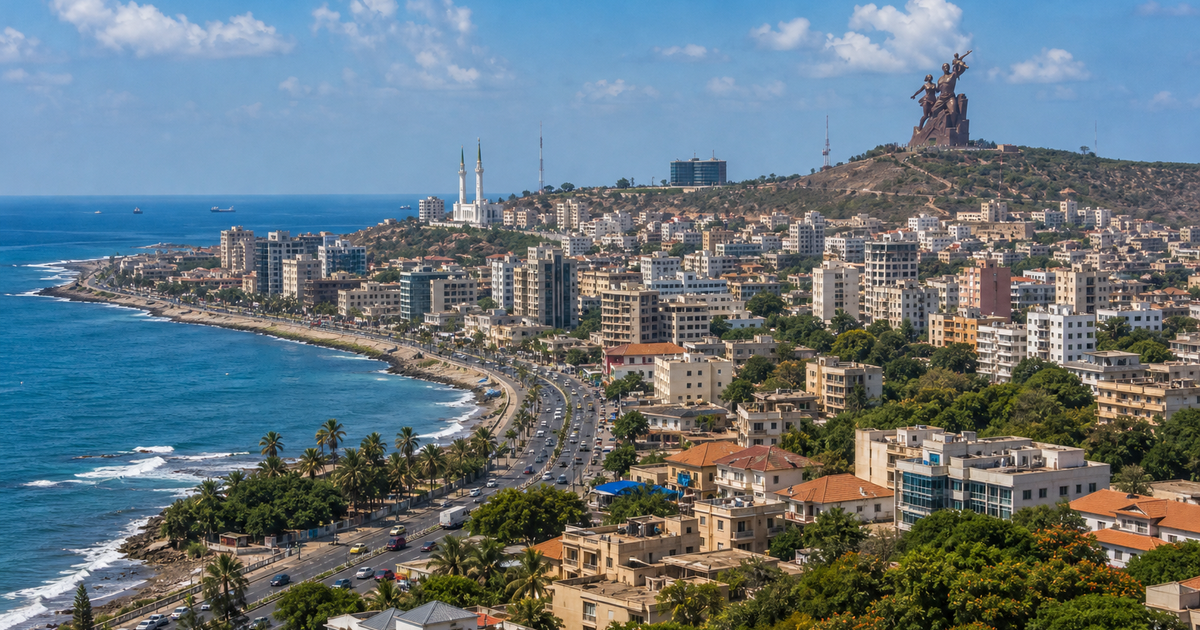 Dakar city waterfront and skyline