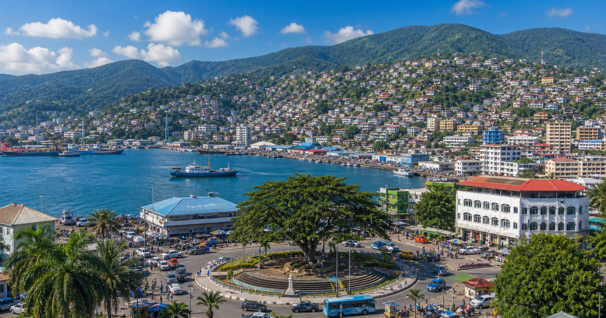 Freetown city waterfront and skyline