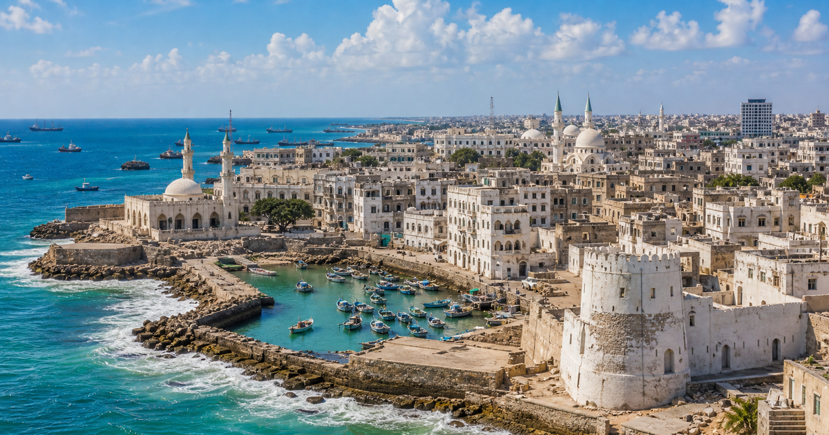 Mogadishu city waterfront and skyline