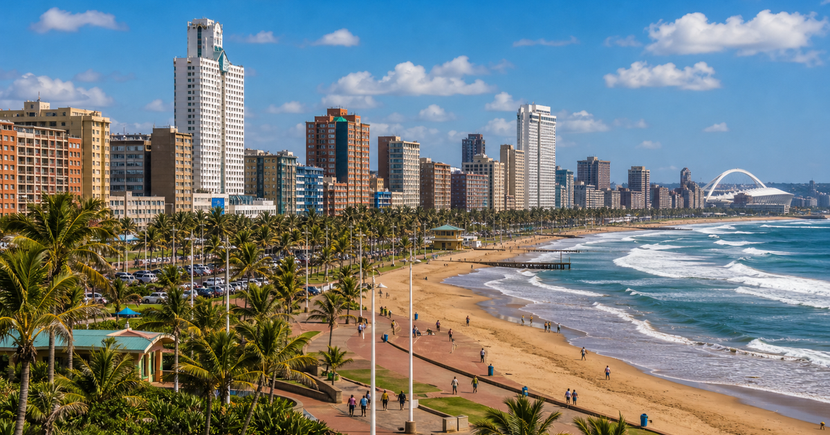 Durban city waterfront and skyline