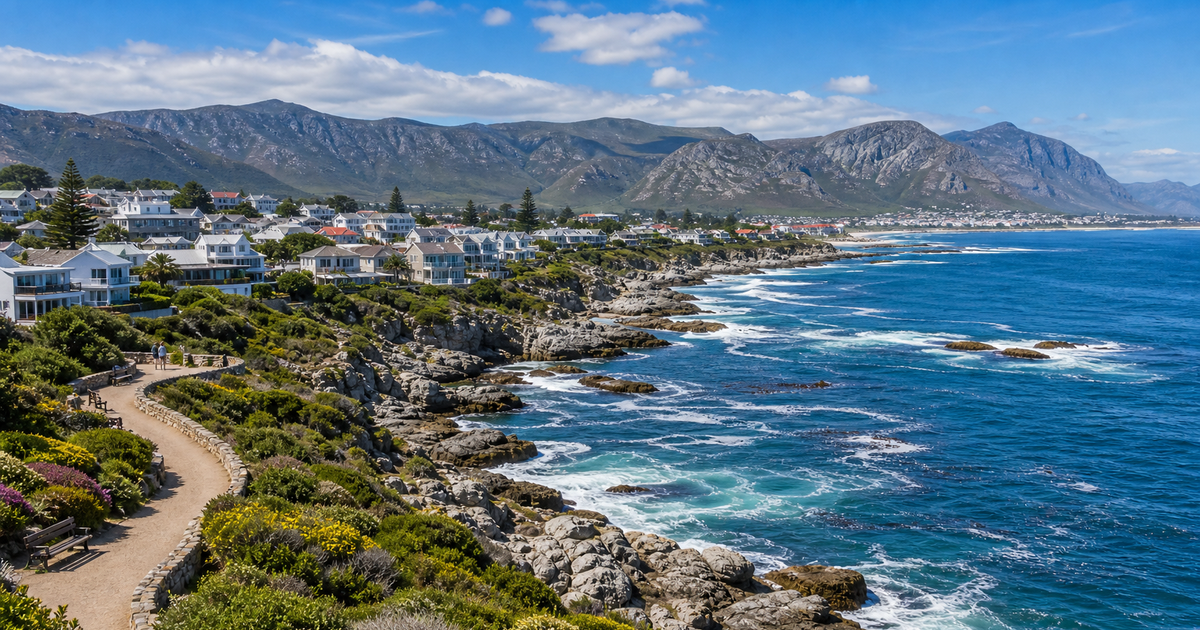 Hermanus city waterfront and skyline