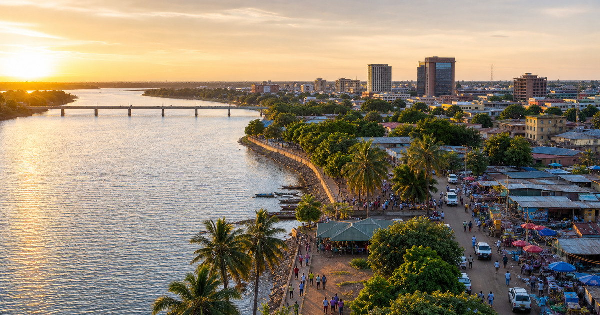 Juba city waterfront and skyline
