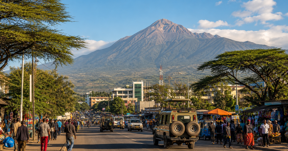 Arusha city waterfront and skyline