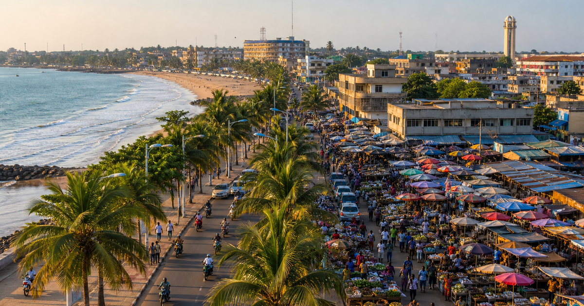 Lome city waterfront and skyline