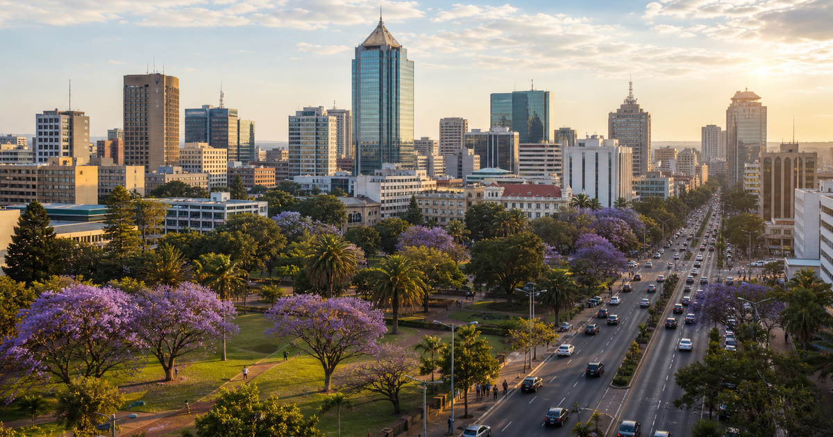 Harare city waterfront and skyline