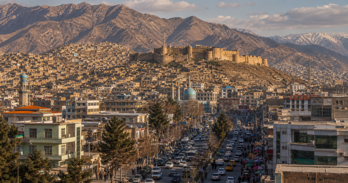 Kabul city waterfront and skyline