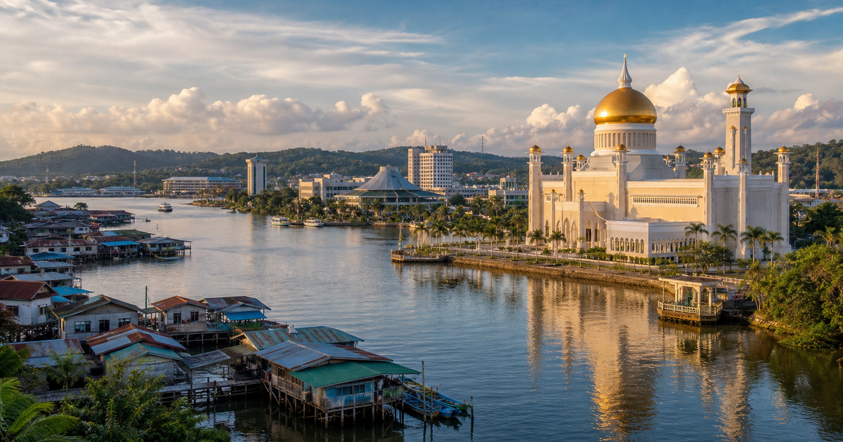 Bandar Seri Begawan city waterfront and skyline