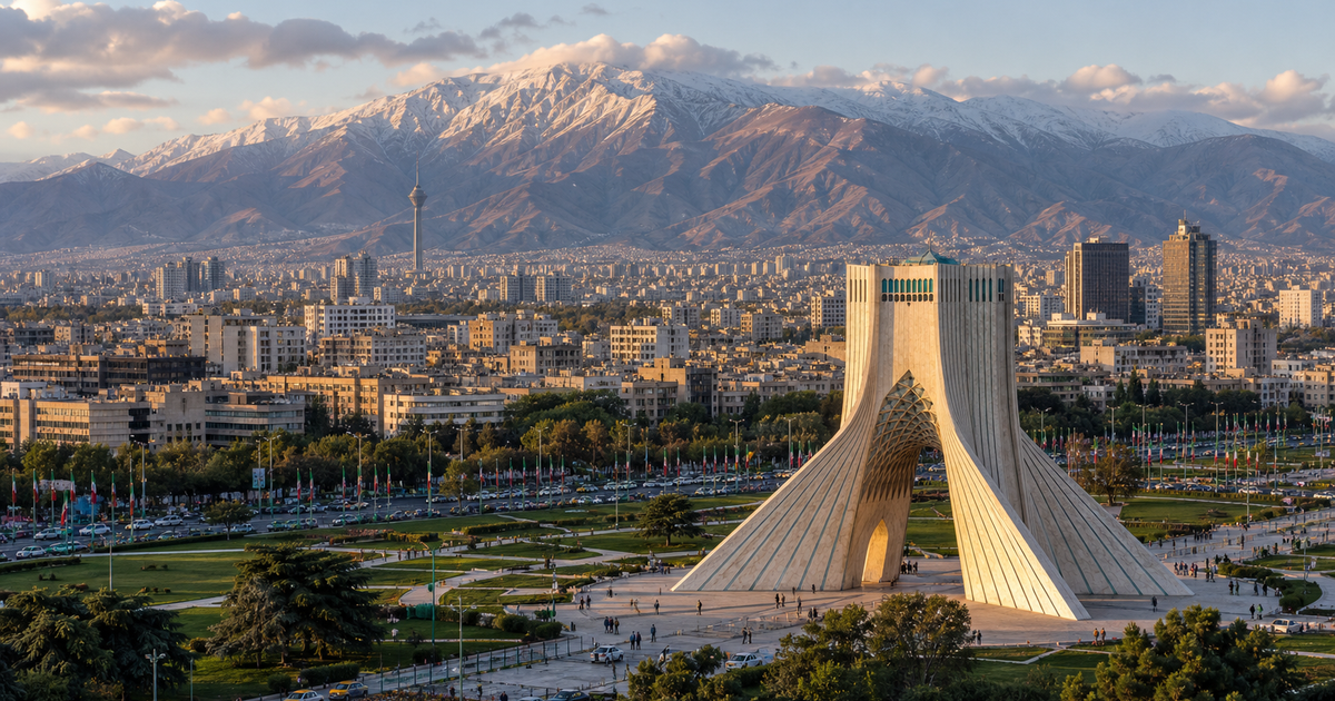 Tehran city waterfront and skyline