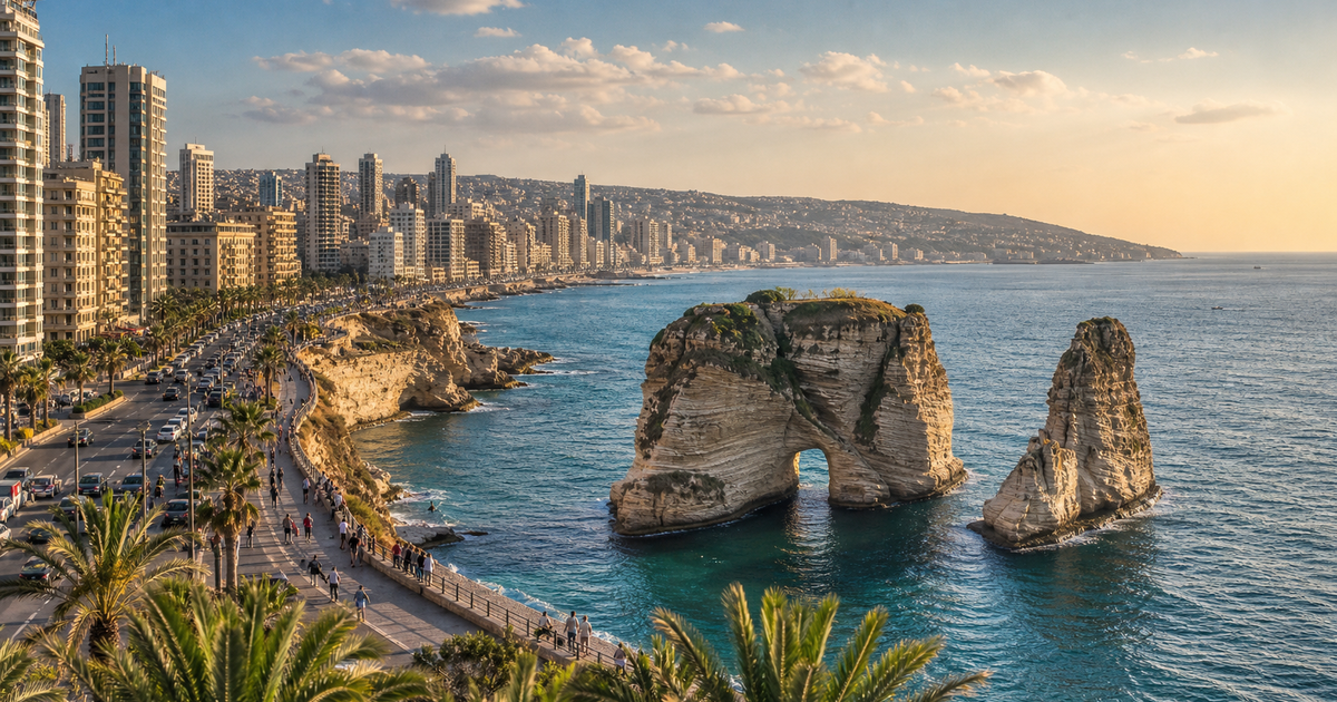 Beirut city waterfront and skyline