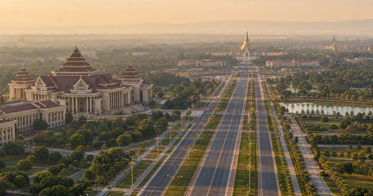 Naypyidaw city waterfront and skyline