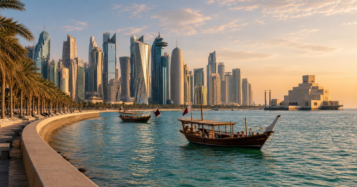 Doha city waterfront and skyline