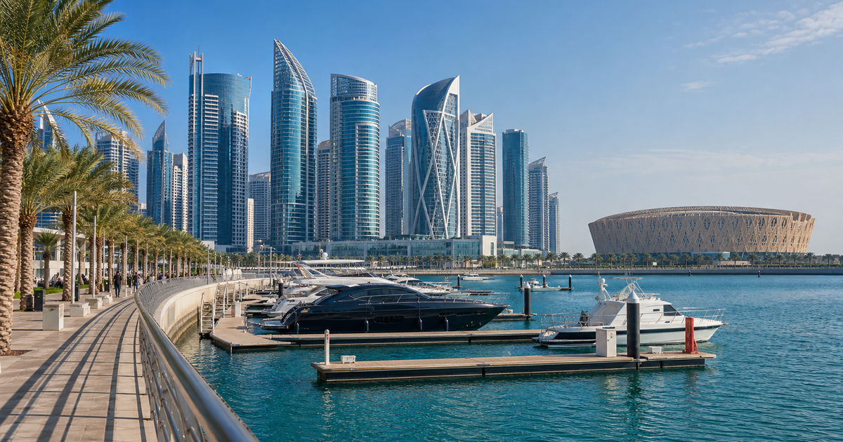 Lusail city waterfront and skyline
