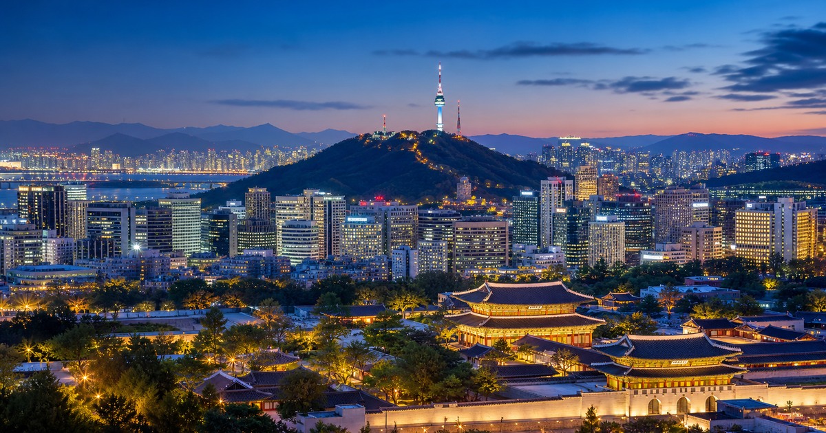 Seoul city waterfront and skyline