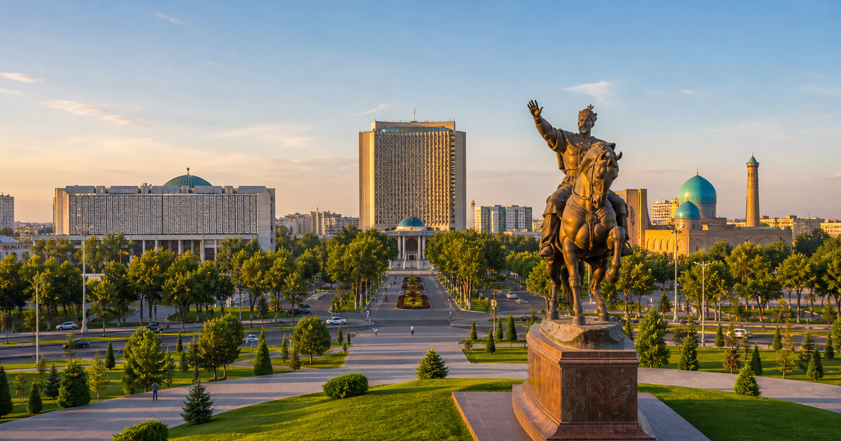 Tashkent city waterfront and skyline