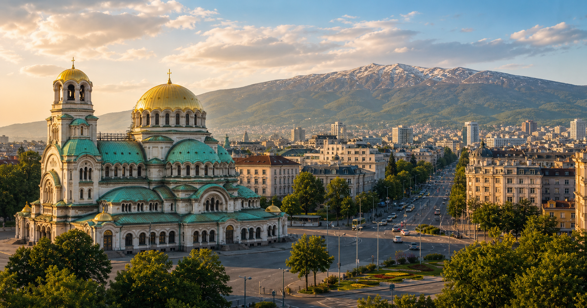 Sofia city waterfront and skyline
