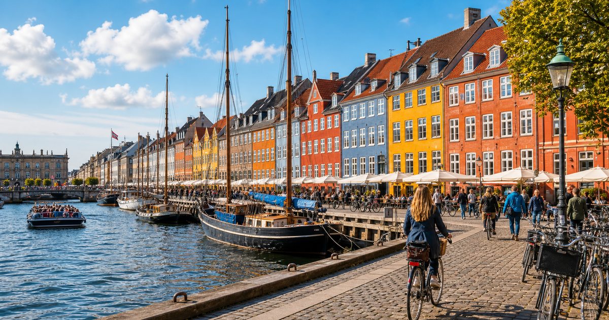 Copenhagen city waterfront and skyline