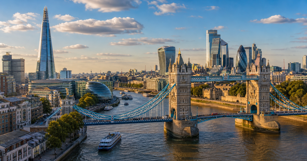 London city waterfront and skyline