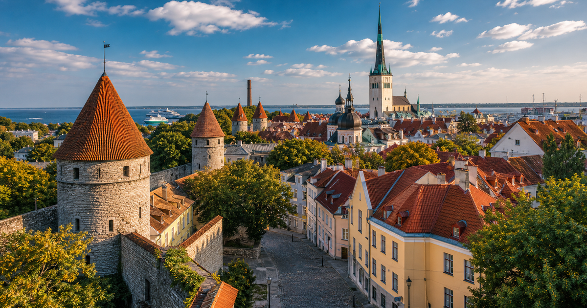 Tallinn city waterfront and skyline
