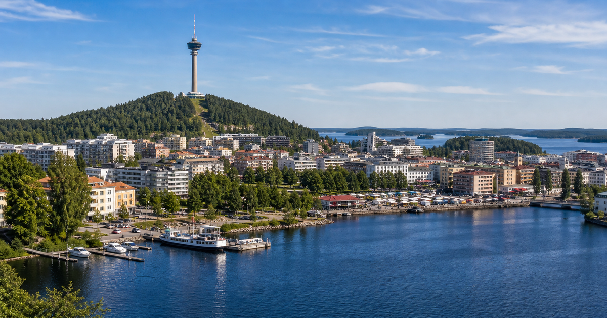 Kuopio city waterfront and skyline