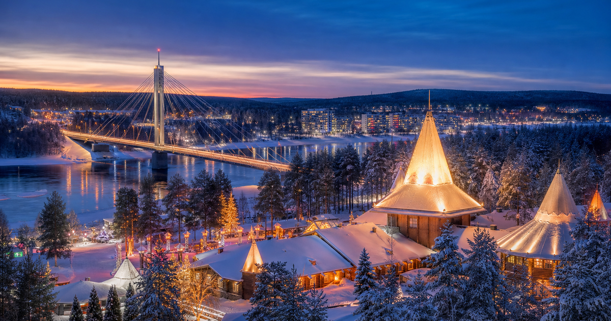 Rovaniemi city waterfront and skyline