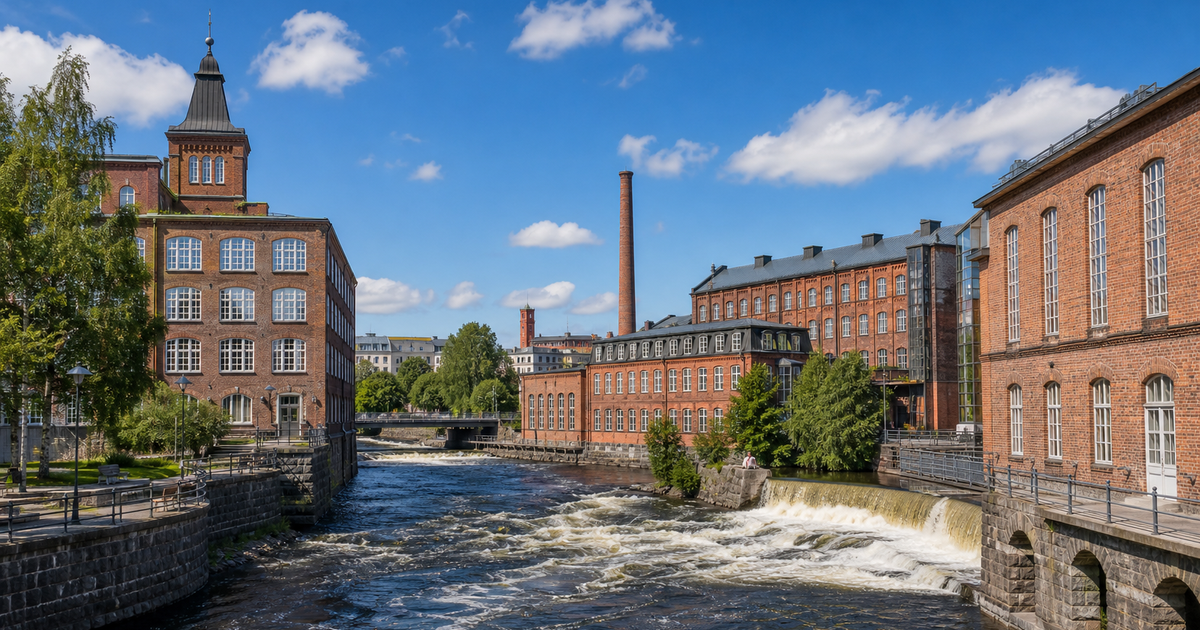 Tampere city waterfront and skyline