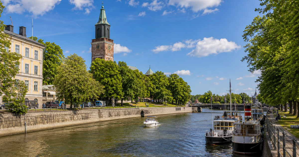 Turku city waterfront and skyline
