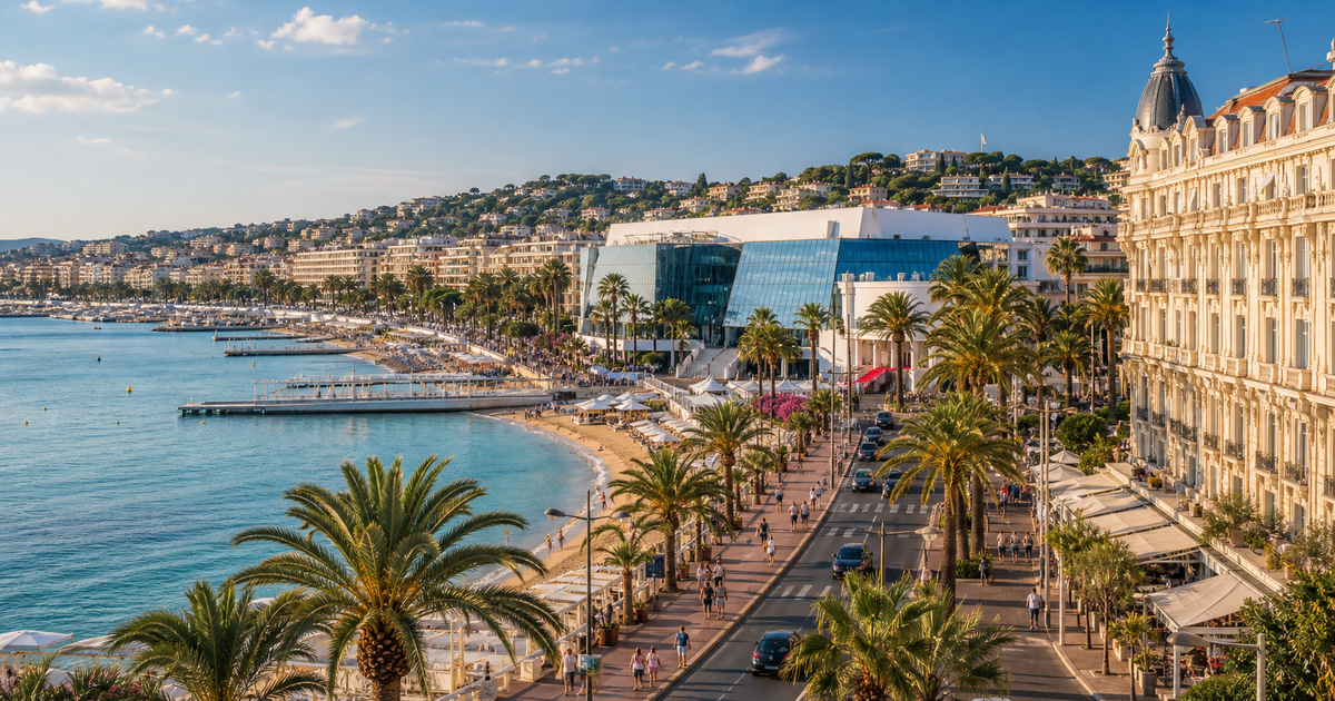 Cannes city waterfront and skyline