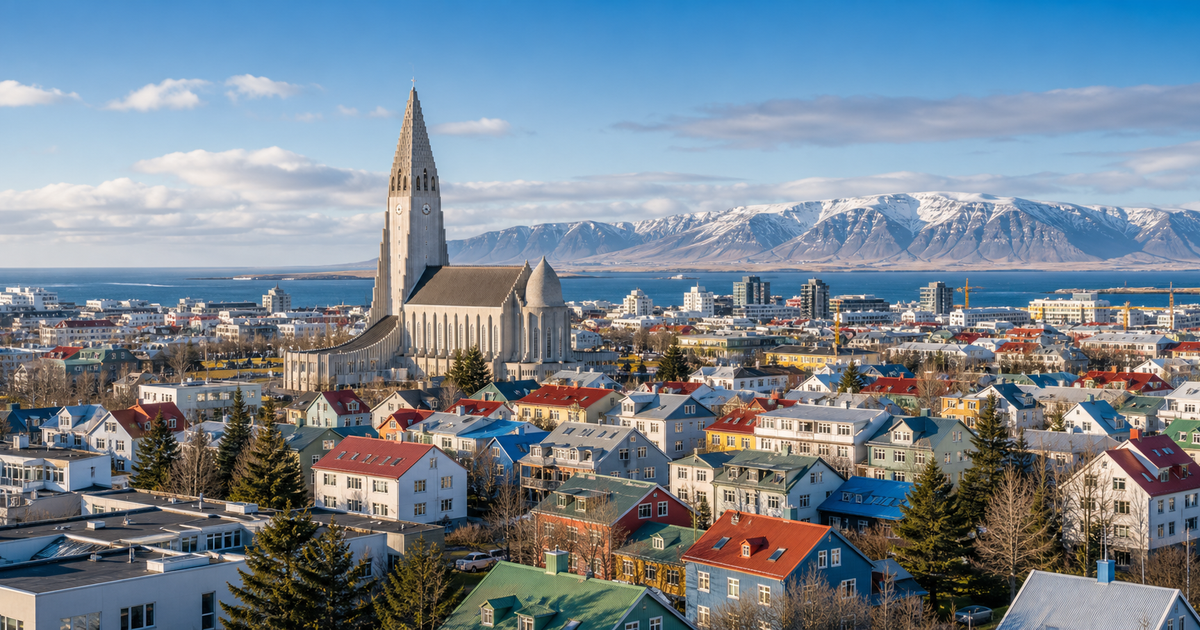 Reykjavík city waterfront and skyline