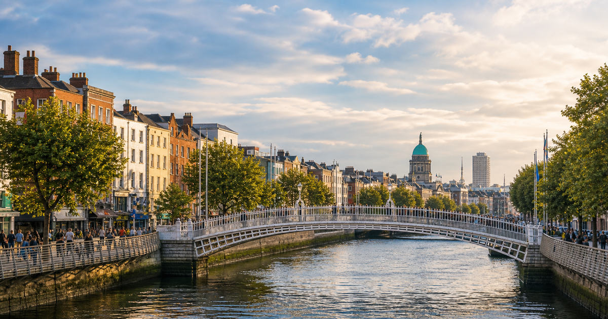 Dublin city waterfront and skyline