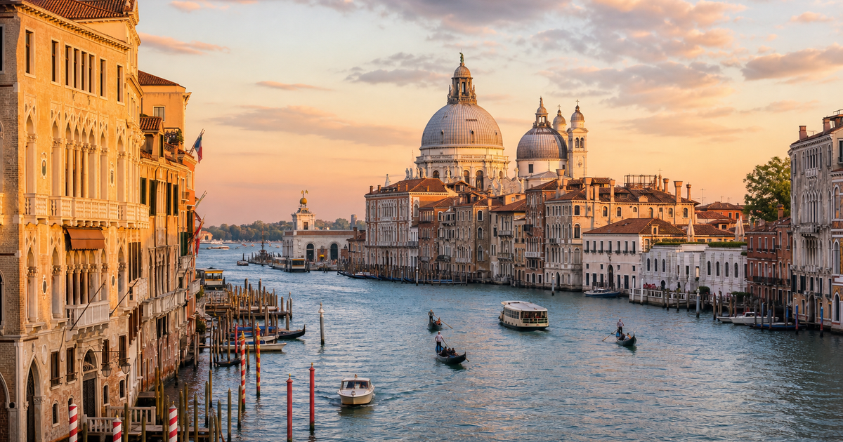 Venice city waterfront and skyline