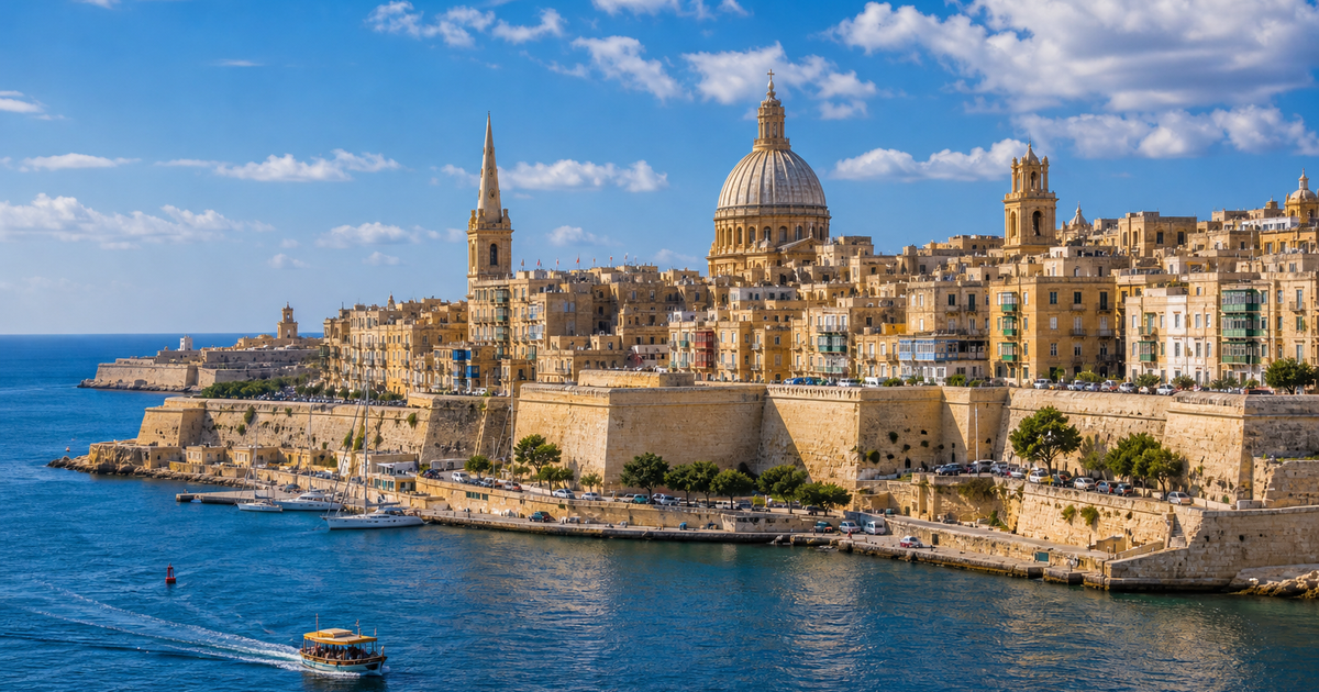 Valletta city waterfront and skyline