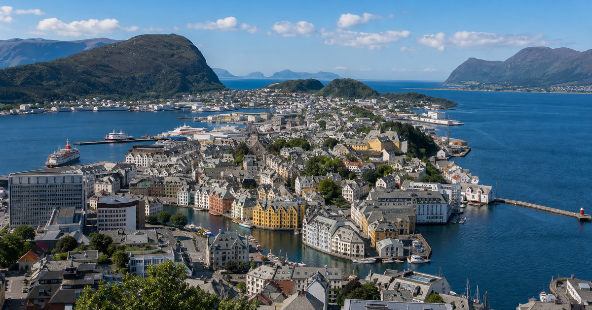 Ålesund city waterfront and skyline