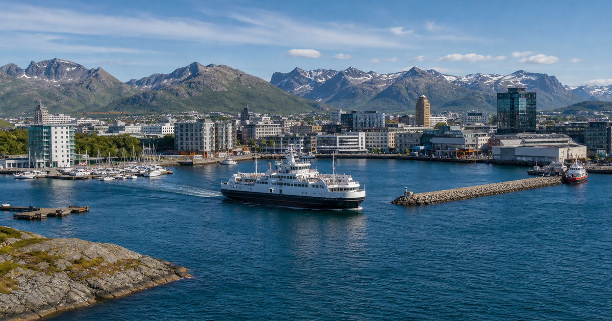 Bodø city waterfront and skyline
